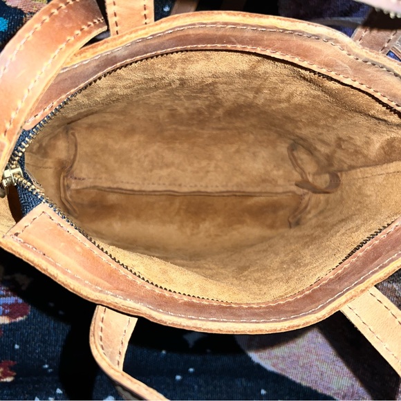 SOLD Portland Leather Goods WHEAT mini zip crossbody tote - Picture 7 of 10